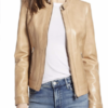 women stylish leather jacket