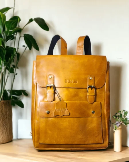 real-leather-stylish-backpack-laptop-bag-yellow-tan