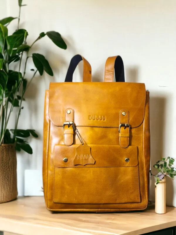 real-leather-stylish-backpack-laptop-bag-yellow-tan